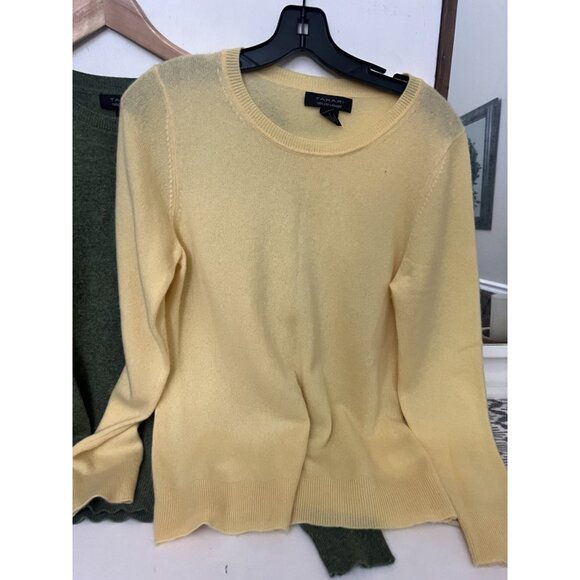 Lot 2 Tahari Sweater Womens L 100% 2 Ply Cashmere  Crewneck Pullover.   V - Picture 2 of 10